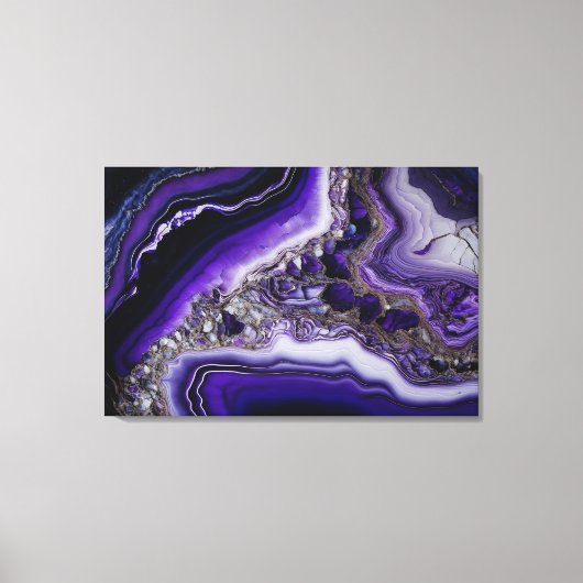 Toile Verser acrylique en pierre d'argent violet (Recto)