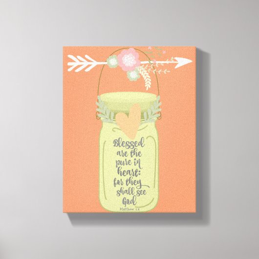 Toile Verset biblique Mason Jar (Recto)