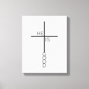 Toile Verset biblique minimaliste de la Croix chrétienne