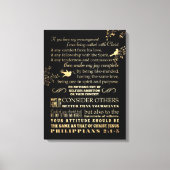 Toile Verset biblique scripturaire - Philippiens 2 : 1-5 (Recto)