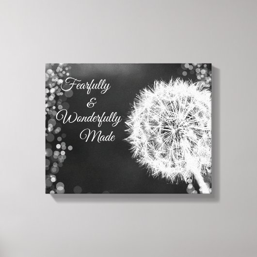 Toile Verset biblique terriblement et merveilleusement f (Recto)