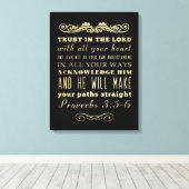 Toile Versets bibliques chrétiens - Proverbes 3:5-6 (Insitu (Plancher de Bois))