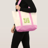 Toile vert avec le sac fourre-tout à monogramme (Devant (produit))