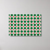 Vert, Blanc, Diamant Rouge Motif