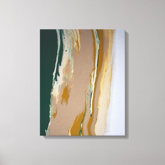 Toile Vert Brown Neutre Fluide Art Abstrait Moderne (Recto)