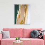 Toile Vert Brown Neutre Fluide Art Abstrait Moderne (Insitu(Salon))
