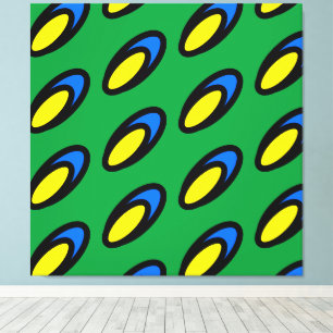 Toile Vert clair jaune Bleu Noir Carrelé Art Moderne