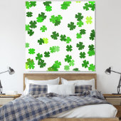 Toile Vert émeraude «Trèfles qui tombent» (Insitu(Chambre))