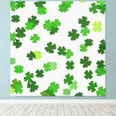 Toile Vert émeraude «Trèfles qui tombent» (Insitu (Plancher de Bois))
