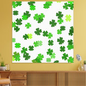 Toile Vert émeraude «Trèfles qui tombent» (Insitu(Salon))