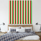 Toile Vert, étoile blanche et trèfle rouge rayures fines (Insitu(Chambre))