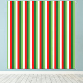 Toile Vert, étoile blanche et trèfle rouge rayures fines (Insitu (Plancher de Bois))