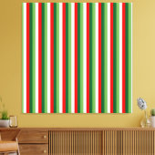 Toile Vert, étoile blanche et trèfle rouge rayures fines (Insitu(Salon))
