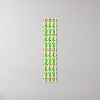 Vert Feuille Petites Fleurs Folk Art mince Accent
