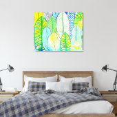 Toile Vert Jaune mignon Moderne Tropical Boho Feuille (Insitu(Chambre))