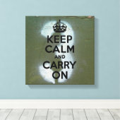 Toile Vert olive et trois, Gardez le calme (Insitu (Plancher de Bois))