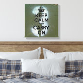 Toile Vert olive et trois, Gardez le calme (Insitu(Chambre))