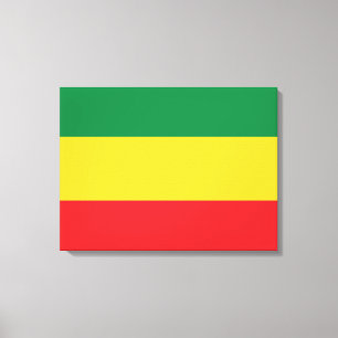 Toile Vert, or (jaune) et drapeau de couleurs rouges