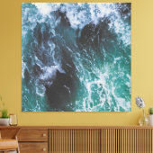 Toile Vert profond et Turquoise Océan Eau et Vagues de m (Insitu(Salon))