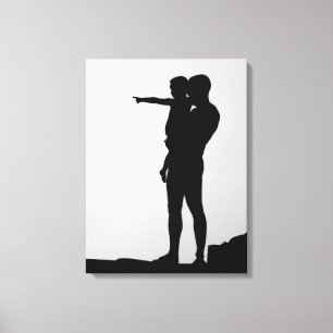 Toile Vert sauge géométrique abstrait moderne et assourd