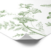 Toile verte Jouy Floral Affiche de bienvenue de Br (Coin)