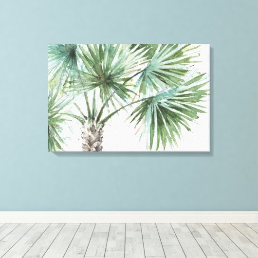 Toile Verts mixtes I Palmiers tropicaux (Insitu (Plancher de Bois))