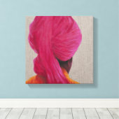 Toile Veste rose Turban Orange 2014 (Insitu (Plancher de Bois))