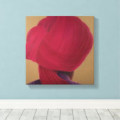 Toile Veste violette Turban Rouge Profond (Insitu (Plancher de Bois))