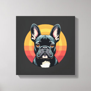 Toile Vêtements de tenue rétro drôle de bouledogue franç