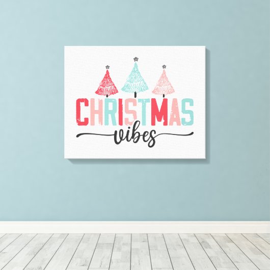 Toile Vibes de Noël - Festive Tree Design (Insitu (Plancher de Bois))