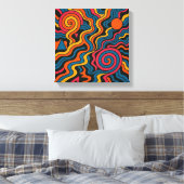 Toile Vibes Dopamine rétro - Couleurs cérébrales psychéd (Insitu(Chambre))