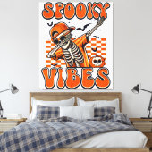 Toile Vibes Éffrayantes rétro Dabbing Skeleton Halloween (Insitu(Chambre))