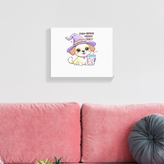 Toile Vibes Paw-Stive Seulement Chien mignon Avec Bubble (Insitu(Salon))