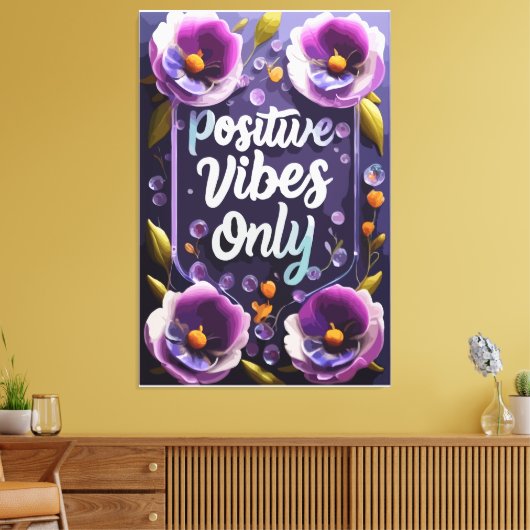 Toile Vibes Positives Tout Autour De Wall Art (Insitu(Salon))