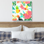 Toile Vibes tropicales Floral Feuille Summer Chic (Insitu(Chambre))