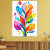 Toile Vibrant Abstract Colorful Tree Of Life Botanical (Insitu(Salon))