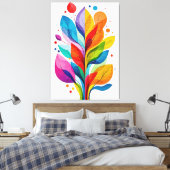 Toile Vibrant Abstract Colorful Tree Of Life Botanical (Insitu(Chambre))