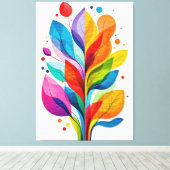 Toile Vibrant Abstract Colorful Tree Of Life Botanical (Insitu (Plancher de Bois))