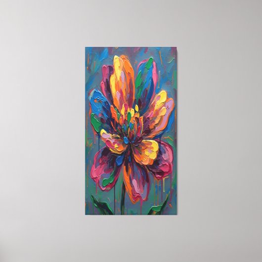 Toile “Vibrant Abstract Flower Art Print” (Recto)