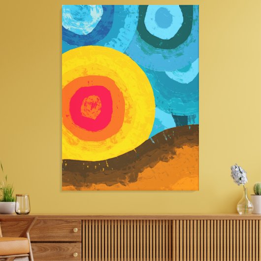 Toile Vibrant Abstract Sun Mountain Landscape (Insitu(Salon))