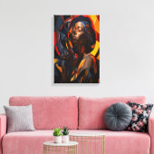Toile Vibrant Afrocentric Abstrait Portrait Art (Insitu(Salon))