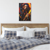Toile Vibrant Afrocentric Abstrait Portrait Art (Insitu(Chambre))