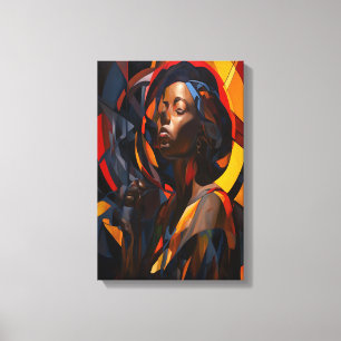 Toile Vibrant Afrocentric Abstrait Portrait Art