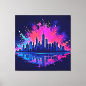 Toile Vibrant art de splash Cityscape (Recto)