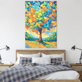 Toile Vibrant Autumn Tree in Swirling Colors (Insitu(Chambre))