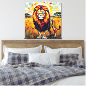 Toile Vibrant Colorée Lion mosaïque (Insitu(Chambre))