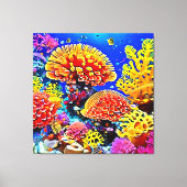 Toile Vibrant Coral Reef Sea Wonder Art (Recto)