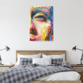 Toile Vibrant Expressionist Portrait – Textured Abstract (Insitu(Chambre))
