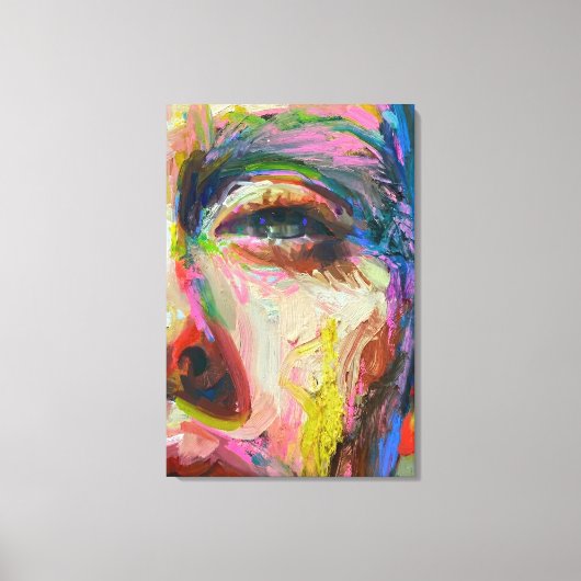 Toile Vibrant Expressionist Portrait – Textured Abstract (Recto)
