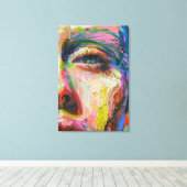 Toile Vibrant Expressionist Portrait – Textured Abstract (Insitu (Plancher de Bois))
